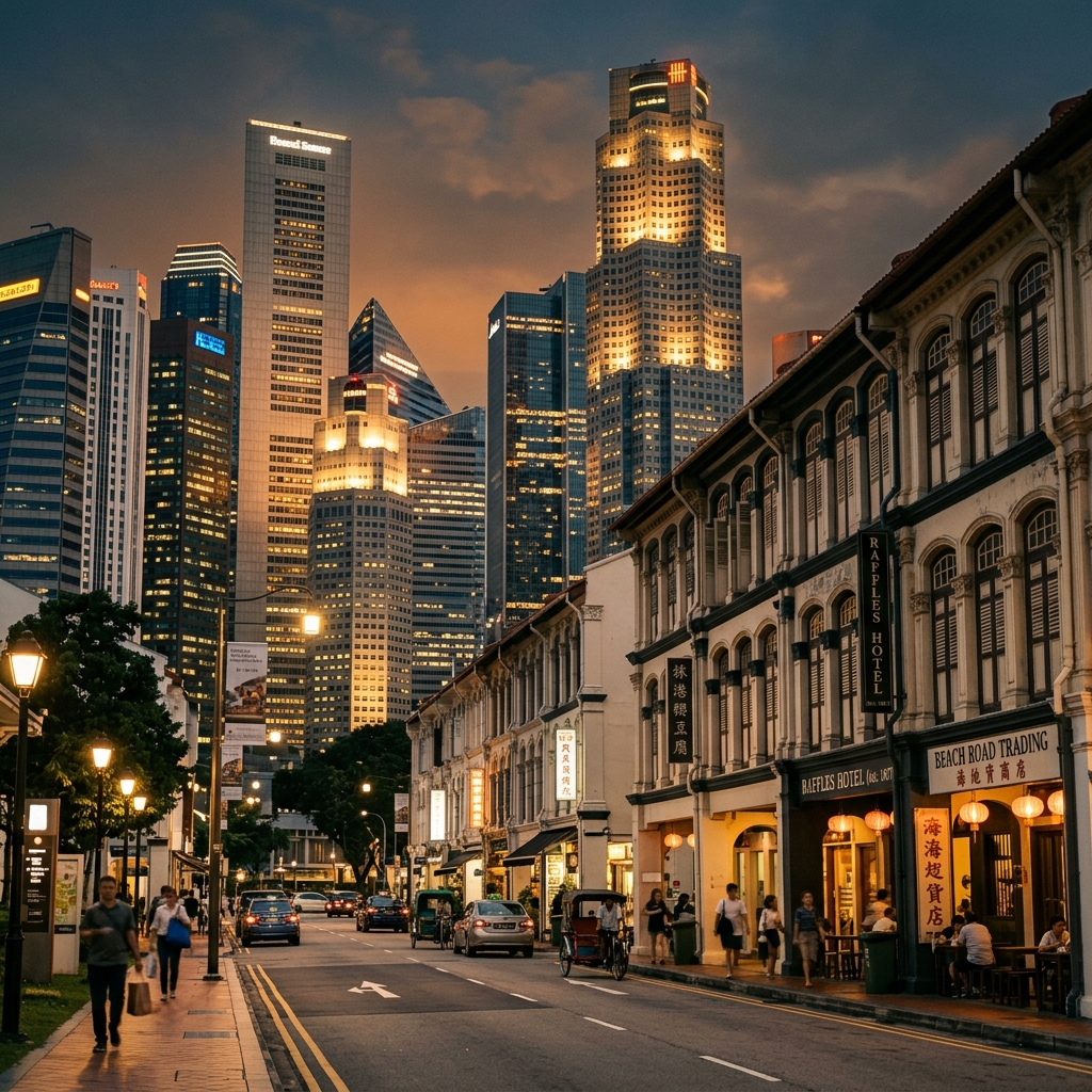 Singapore cityscape near Beach Road